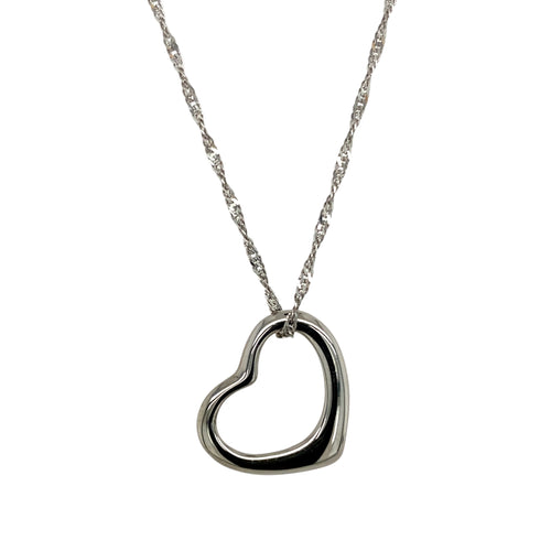 9ct White Gold Open Heart 20