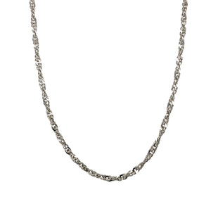 9ct White Gold 15" Singapore Chain