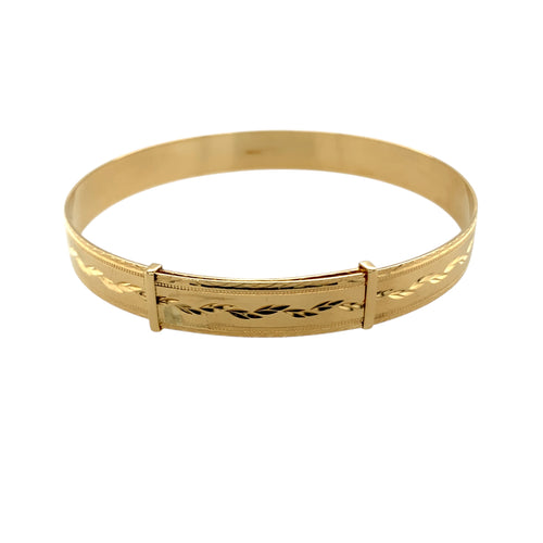 9ct Solid Gold Patterned Expander Bangle