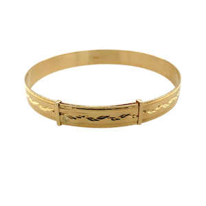 9ct Solid Gold Patterned Expander Bangle