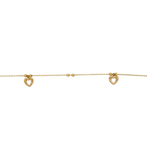 18ct Gold Heart and Star 9" - 10" Anklet