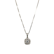 Load image into Gallery viewer, 9ct White Gold &amp; Diamond Set Halo 16&quot; Necklace
