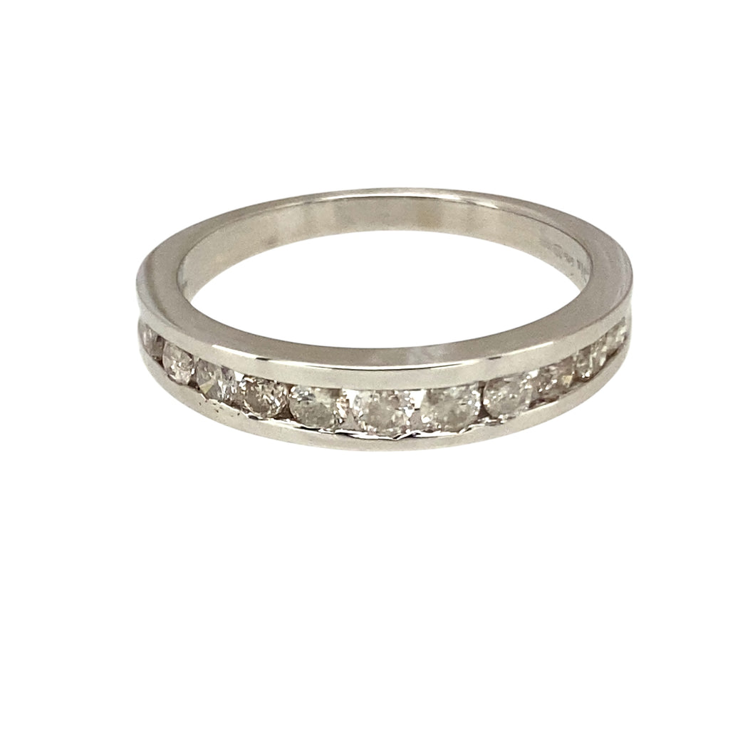 9ct White Gold & Diamond Set Band Ring