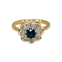 Load image into Gallery viewer, 18ct Gold Diamond &amp; Sapphire Set Flower Ring
