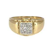 Load image into Gallery viewer, 9ct Gold &amp; Diamond Set Cluster Signet Ring
