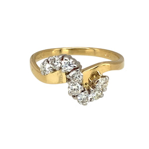 18ct Gold & Diamond Set Swirl Ring