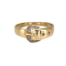 Load image into Gallery viewer, 9ct Gold &amp; Diamond Set Buckle Ring
