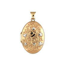 Load image into Gallery viewer, 9ct Gold Oval Heart Patterned Locket
