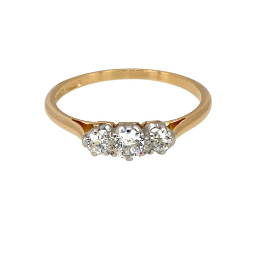 18ct Gold & Diamond Set Trilogy Ring