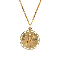 Load image into Gallery viewer, 9ct Gold Welsh Three Feather Disc 18&quot; Necklace
