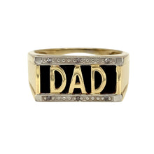 Load image into Gallery viewer, 9ct Gold Diamond &amp; Onyx Set Signet Dad Ring
