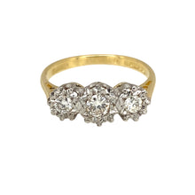 Load image into Gallery viewer, 18ct Gold &amp; Diamond Illusion Set Trilogy Ring
