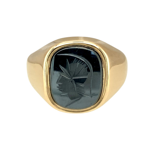 9ct Gold & Hematite Centurion Set Signet Ring