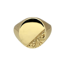 Load image into Gallery viewer, 9ct Gold Oval Patterned Signet Ring
