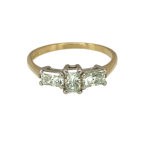 9ct Gold & Moissanite Set Trilogy Ring