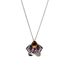 Load image into Gallery viewer, 925 Silver &amp; White and Pink Topaz Set Clogau Orchid 18&quot; Necklace
