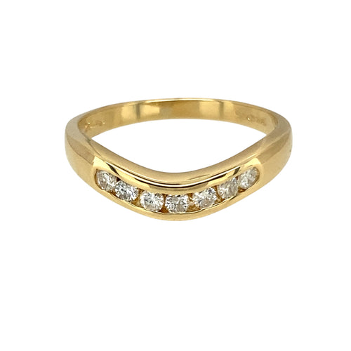 18ct Gold & Diamond Set Wishbone Ring