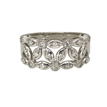 Load image into Gallery viewer, 9ct White Gold &amp; Diamond Set Open Patterned Band Ring
