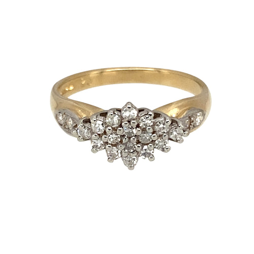 9ct Gold & Diamond Set Cluster Ring