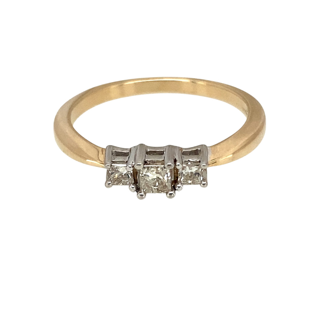 9ct Gold & Diamond Set Trilogy Ring