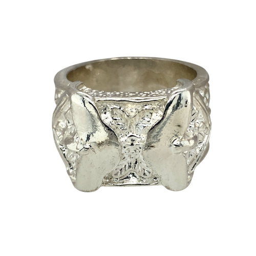 New 925 Silver Double Buckle Ring