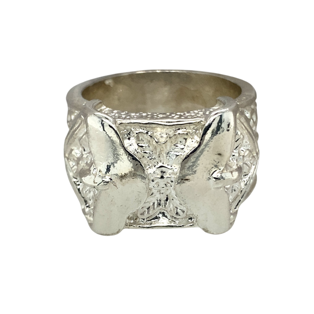 New 925 Silver Double Buckle Ring