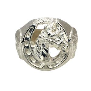 New 925 Silver Horse Horseshoe Ring