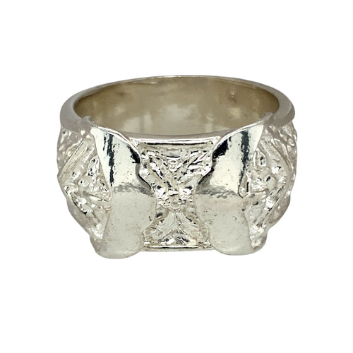 New 925 Silver Double Buckle Ring