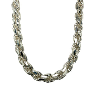 New 925 Silver 22" Solid Rope Chain 91 grams