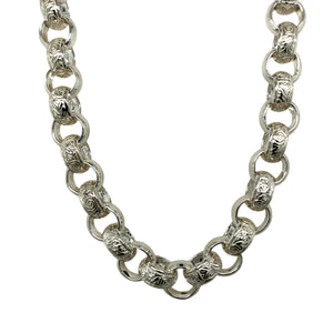 New 925 Silver 31" Patterned Belcher Chain 83 grams