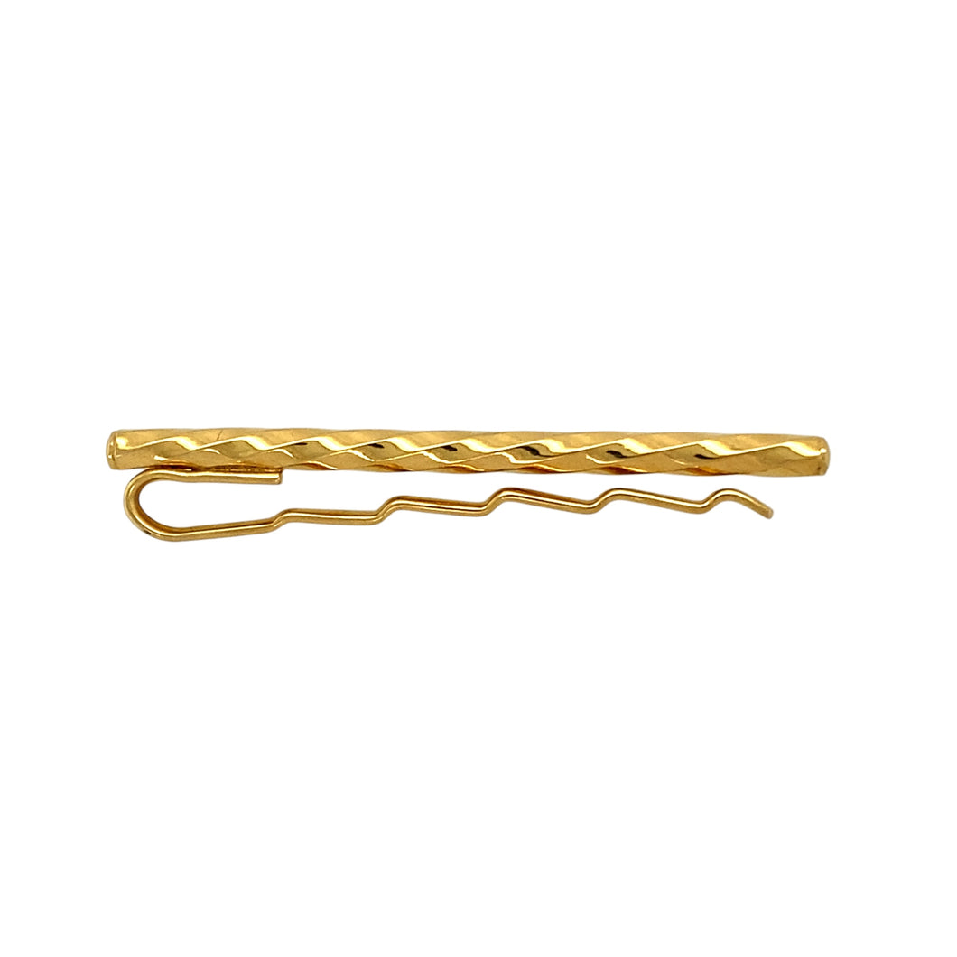 9ct Gold Twisted Bar Tie Slide