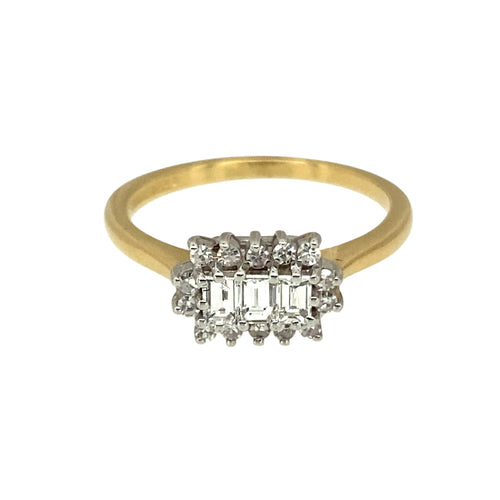 9ct Gold & Diamond Set Cluster Ring