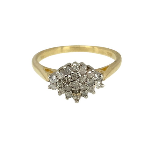 9ct Gold & Diamond Set Cluster Ring