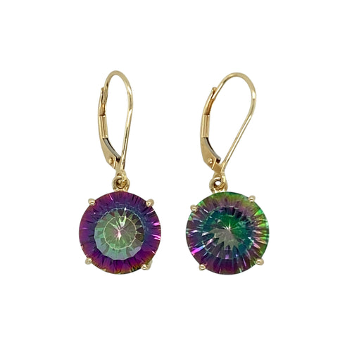 9ct Gold & Mystic Topaz Set Drop Earrings