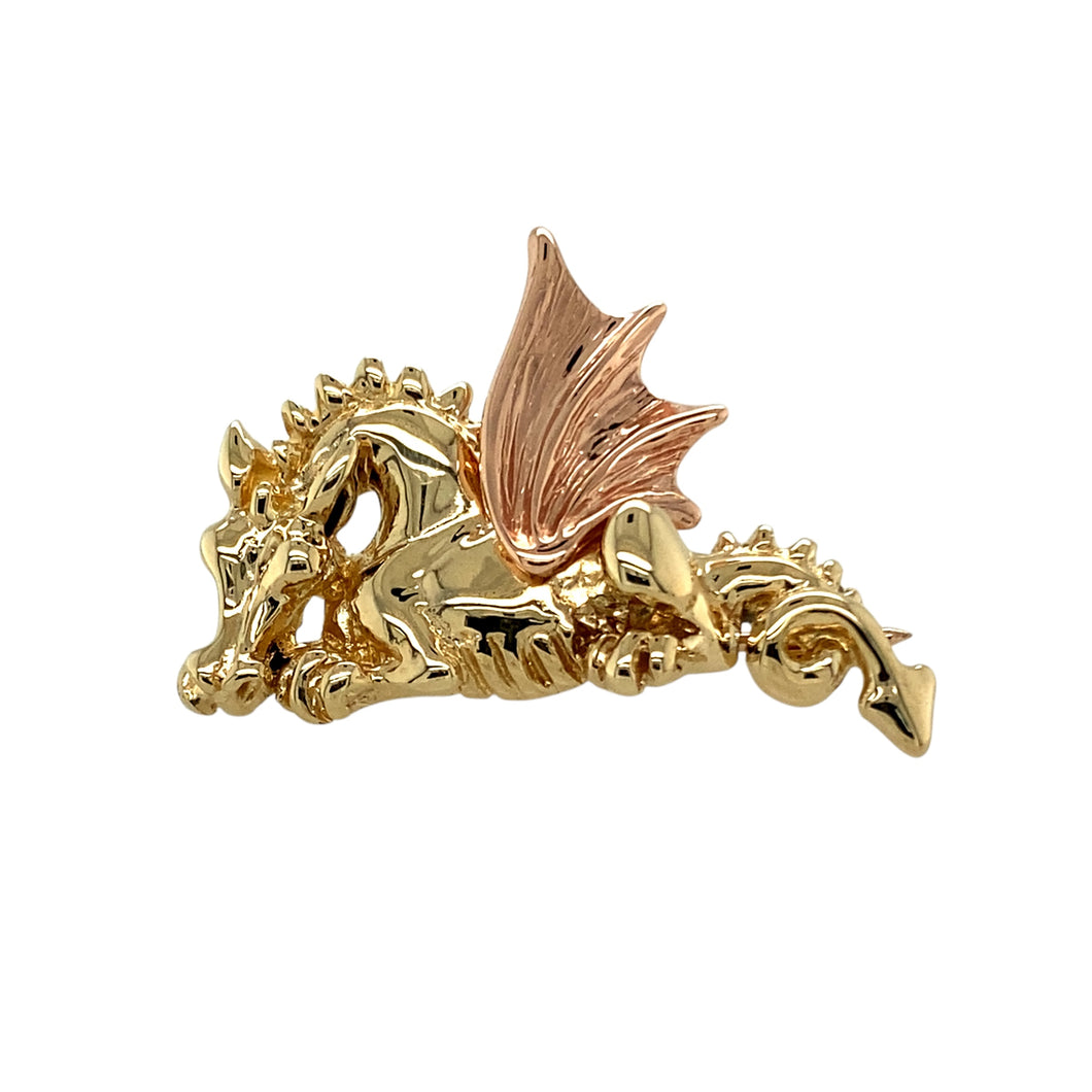 9ct Gold Clogau Welsh Dragon Brooch