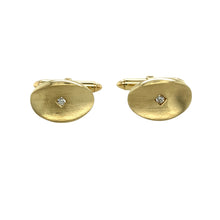 Load image into Gallery viewer, Preowned 9ct Yellow Gold &amp; Diamond Set Oval Cufflinks with the weight 8.20 grams
