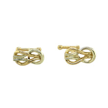 Load image into Gallery viewer, Preowned 9ct Yellow and White Gold Knot Cufflinks with the weight 4.90 grams
