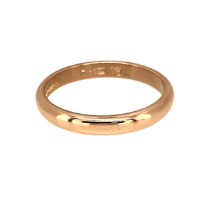 Preowned 9ct Rose Gold Clogau 3mm Cariad Wedding Band Ring in size R with the weight 3.10 grams