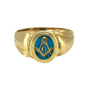 14ct Gold Masonic Signet Ring