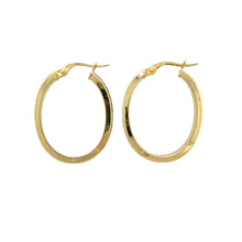 Load image into Gallery viewer, 9ct Gold Greek Key Oval Creole Earrings
