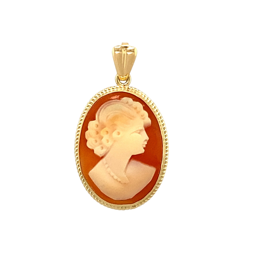 9ct Gold & Cameo Oval Pendant