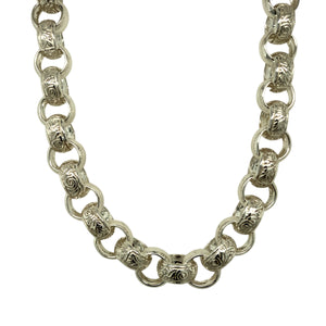 New 925 Silver 28" Patterned Belcher Chain 79 grams