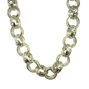 New 925 Silver 22" Patterned Belcher Chain 64 grams