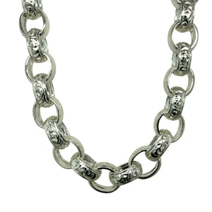 New 925 Silver 26" Patterned Belcher Chain 79 grams