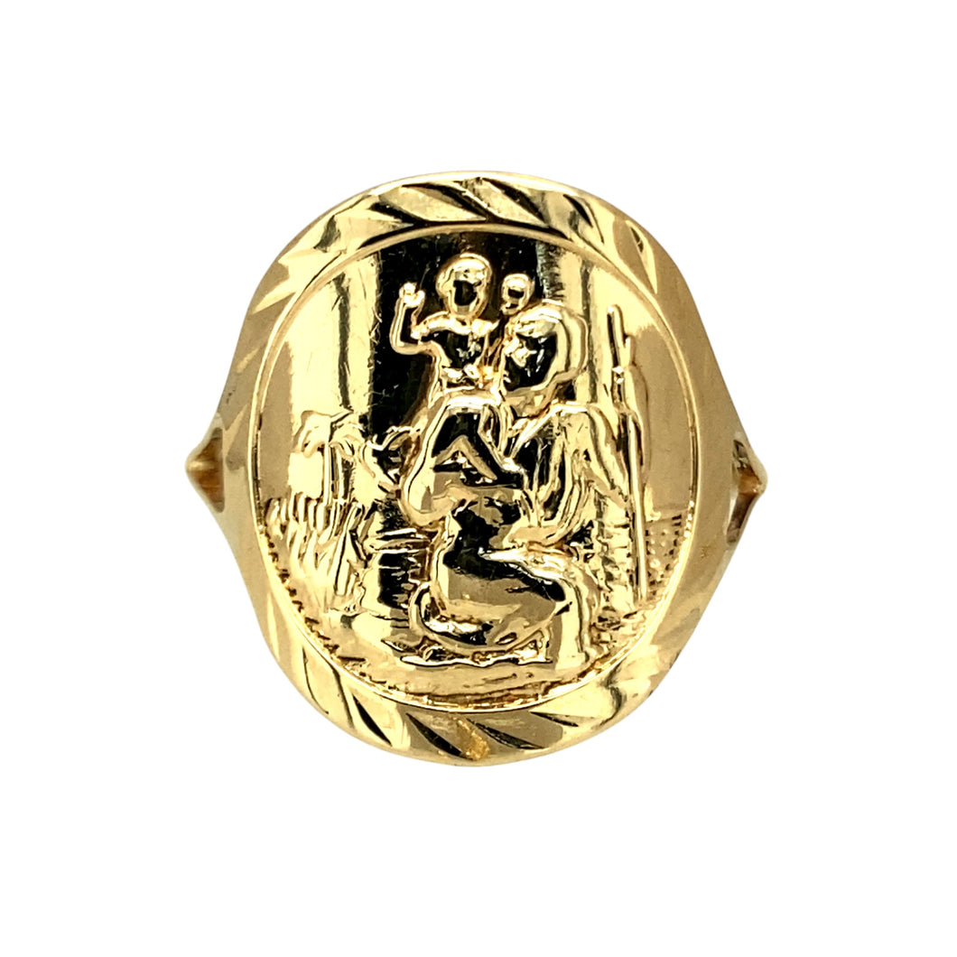 9ct Gold St Christopher Ring