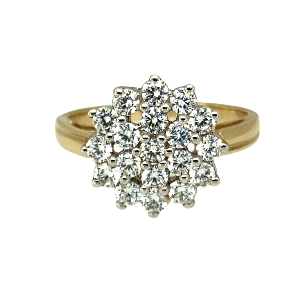 9ct Gold & Cubic Zirconia Set Cluster Ring