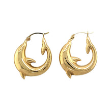 Load image into Gallery viewer, 9ct Gold Dolphin Creole Earrings
