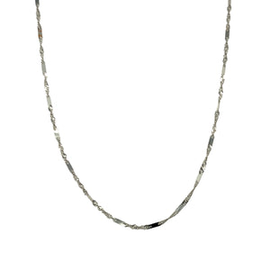 18ct White Gold 15" Singapore Chain