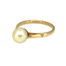 Load image into Gallery viewer, Preowned 9ct Yellow Gold &amp; Pearl Set Ring in size N with the weight 2.10 grams. The pearl stone is 8mm diameter
