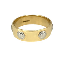 Load image into Gallery viewer, Preowned 9ct Yellow and White Gold Screw Style Detail Band Ring in size Z with the weight 6.40 grams
